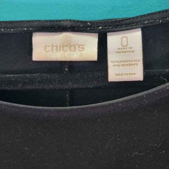 Chicos Womens Black Long Sleeve Top Size 0 - Picture 2 of 11